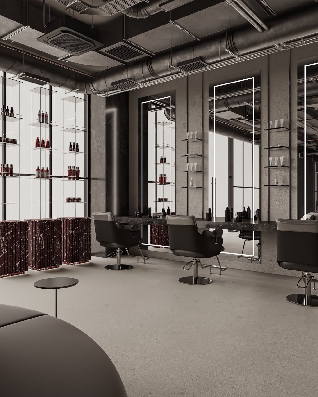 Oxblood stone — A Star Barbers, Jumeirah Lake Towers